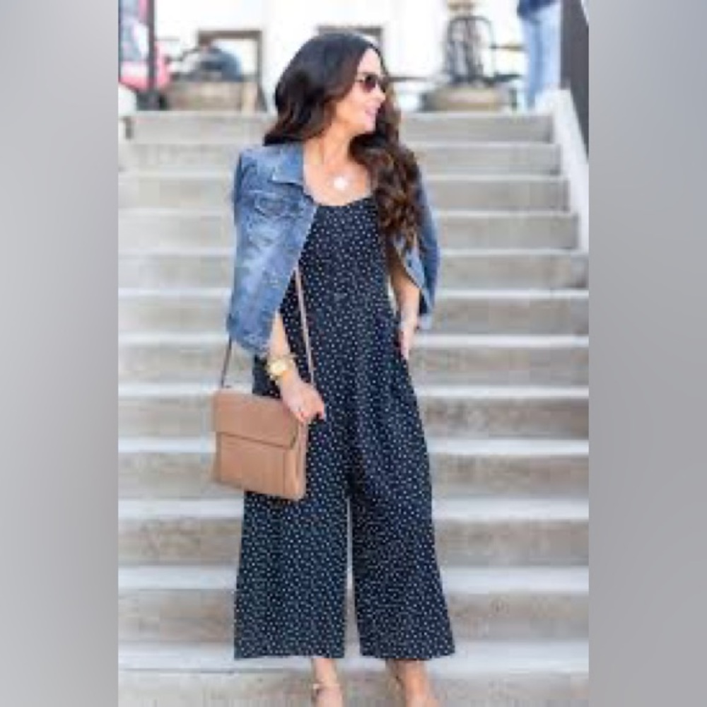 NWT- Loft Navy & White Polka Dot Jumper - Picture 1 of 10